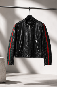 Shai Gilgeous-Alexander in Gucci Pre-Fall 2026 leather bike jacket 
