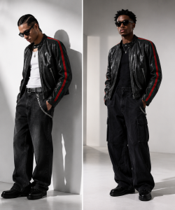 Shai Gilgeous-Alexander in Gucci Pre-Fall 2026 leather bike jacket 