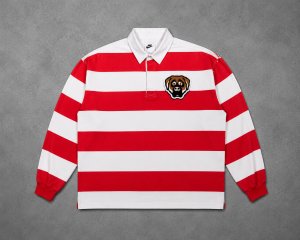 Rocky Rocky Stripe Polo Shirt with Dog Bagde