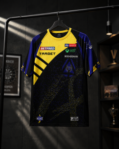 Luke Littler Official Match Shirt – Yellow & Black Darts Jersey