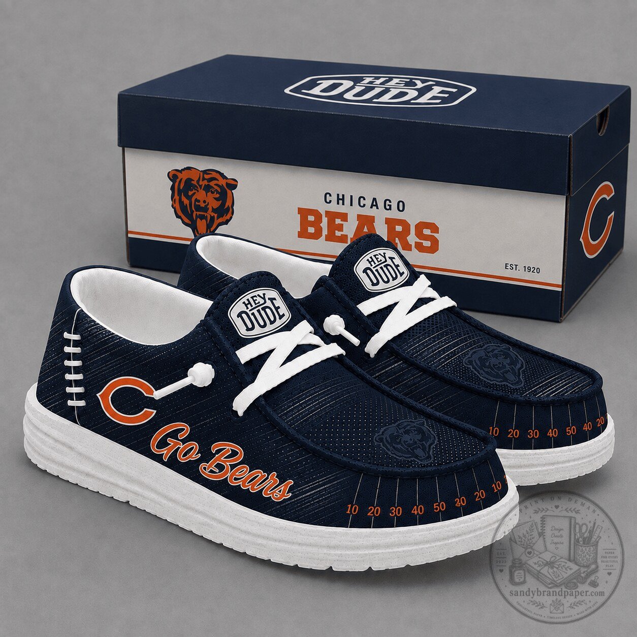 Fan Loafer Shoes featuring Chicago Bears NFL Team Logo