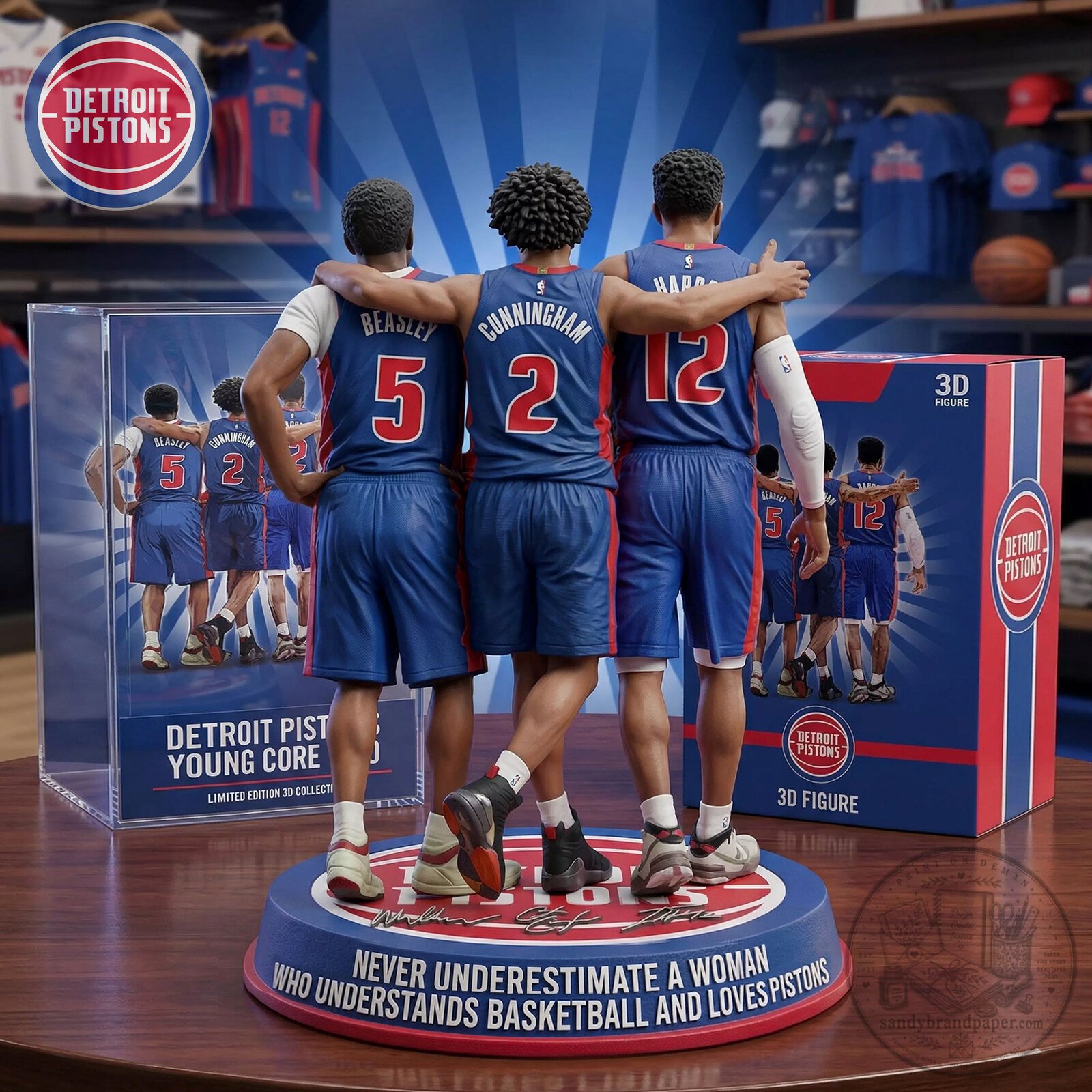 Detroit Pistons Young Core Limited Edition 3D Collectible Figure