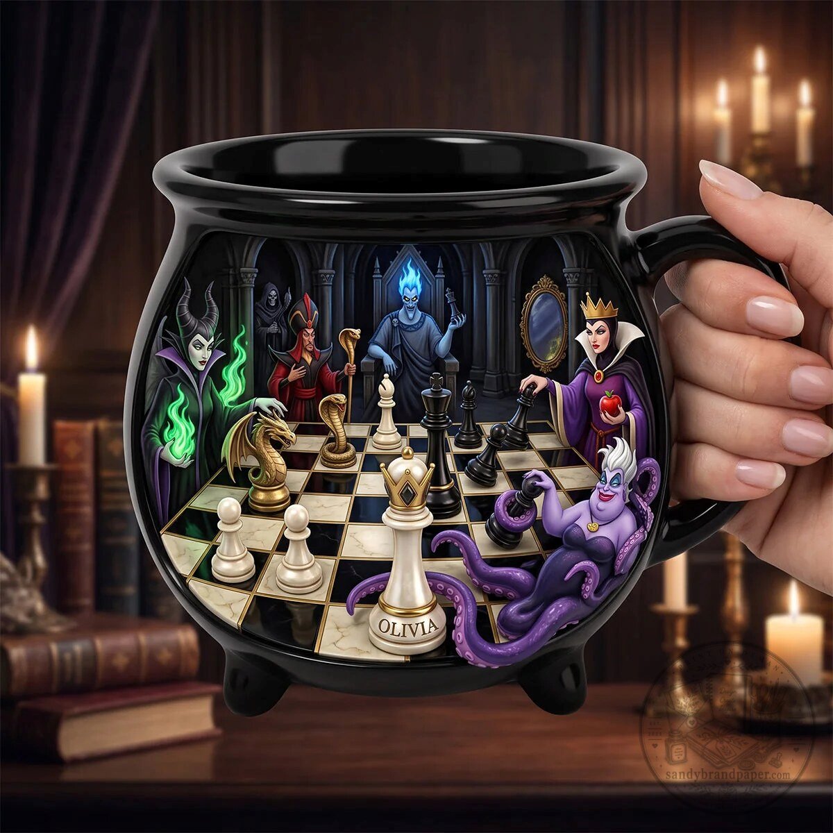 Disney Villains Chess Game Cauldron Ceramic Coffee Mug