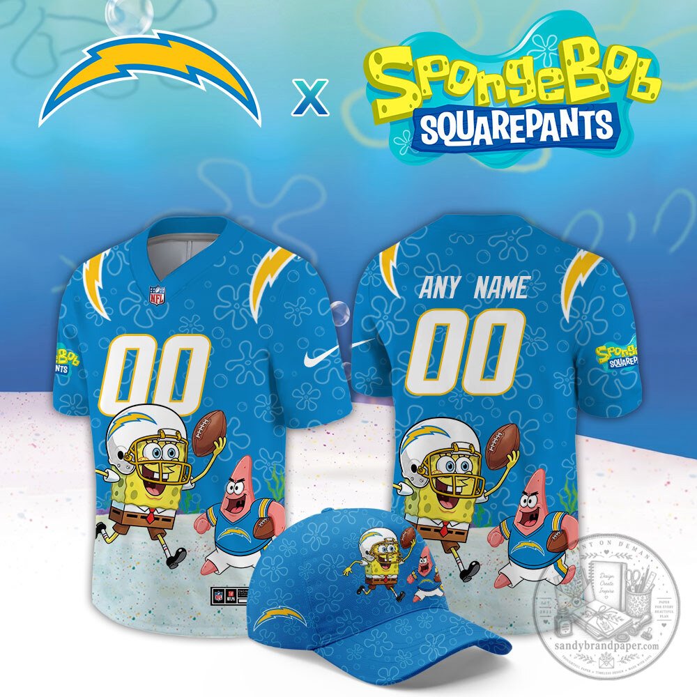 Los Angeles Chargers Spongebob Squarepants Football Team Jersey