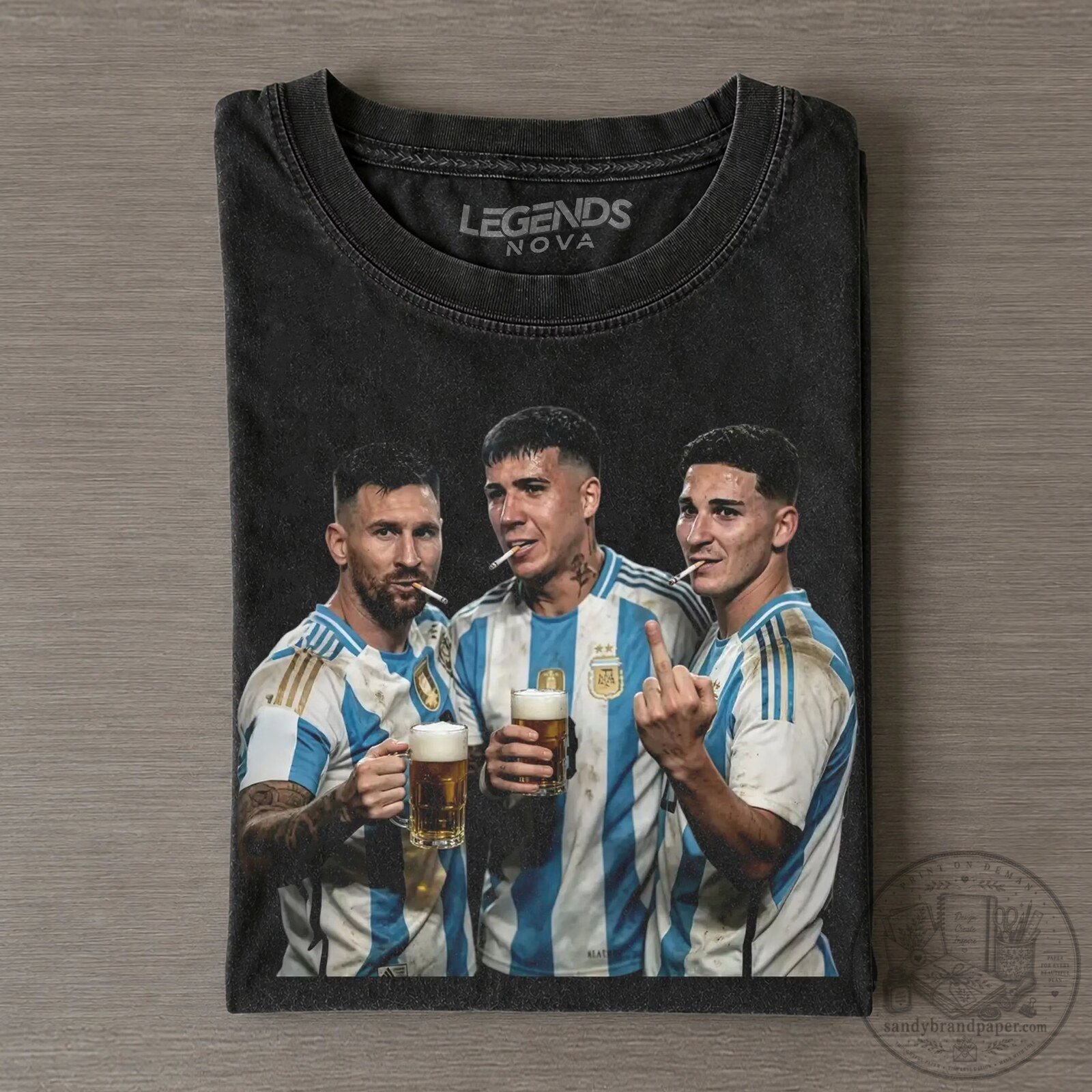Lionel Messi Enzo Fernandez Julian Alvarez Argentina Football Team Fan T-Shirt