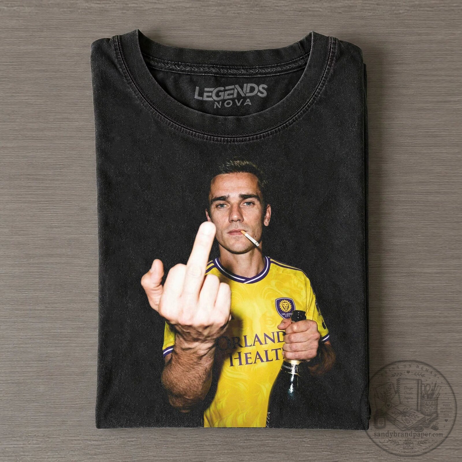 Antoine Griezmann Orlando Health Football Player Middle Finger T-Shirt