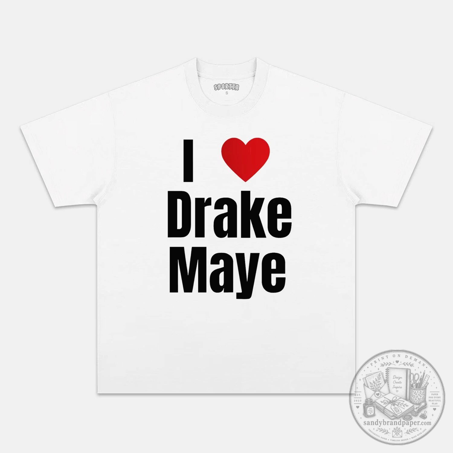 Drake Maye I Love Drake Maye White Cotton T-Shirt