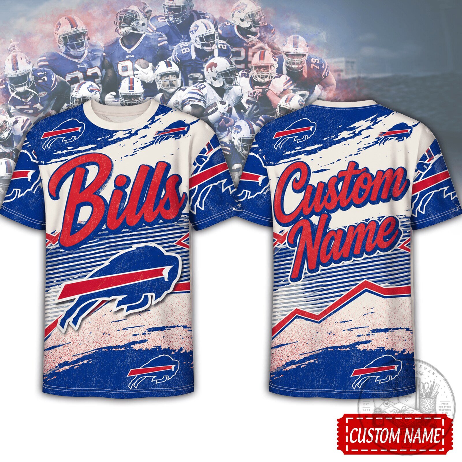 Buffalo Bills NFL Team Shirt Custom Name All Over Print T-Shirt