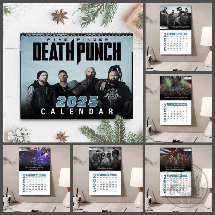 Five Finger Death Punch 2025 Wall Calendar, Heavy Metal Band Merch