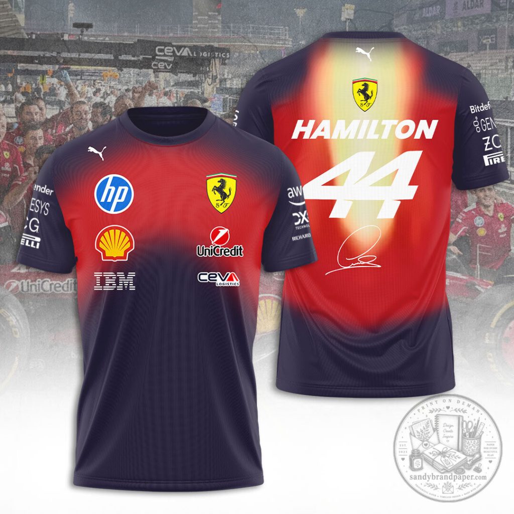 Lewis Hamilton Ferrari Formula One Racing Team Fan Apparel T-Shirt
