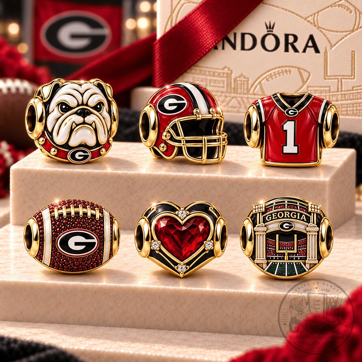 Bulldogs Football Team Charm Bracelet Set – Georgia