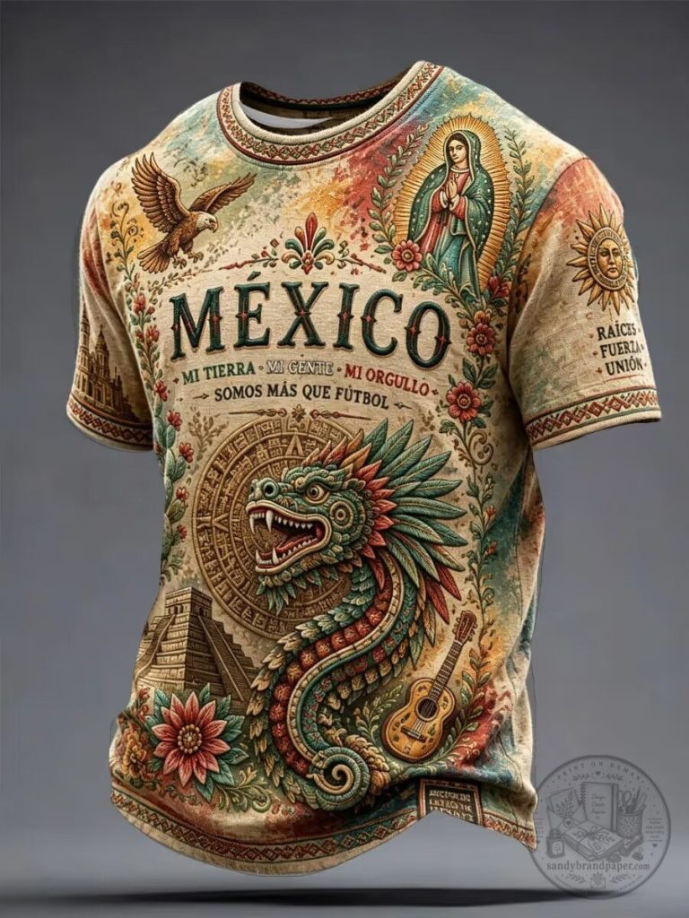 Mexico Football Fan Shirt, Aztec Dragon and Eagle Design T-Shirt 35 Mexico Football Fan Shirt, Aztec Dragon and Eagle Design T-Shirt