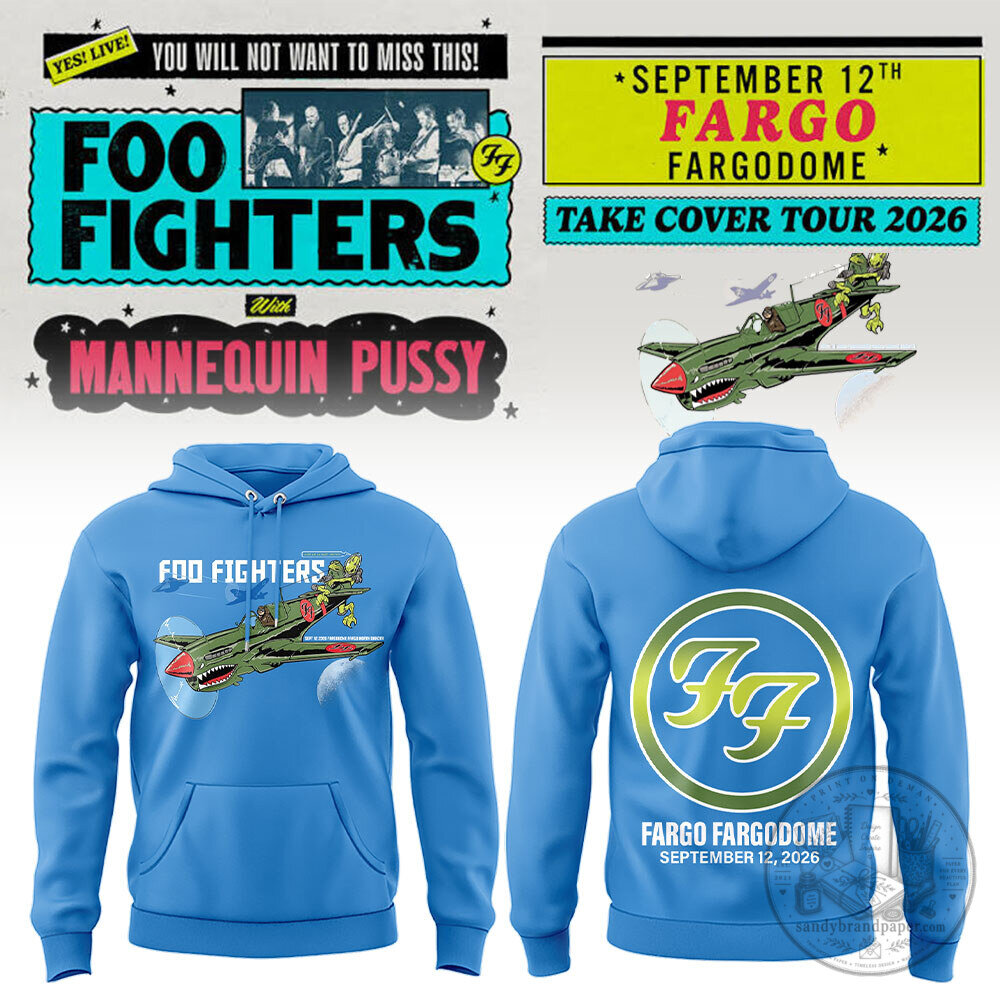 Foo Fighters Take Cover Tour 2026 Fargo Fargodome September 12 Hoodie