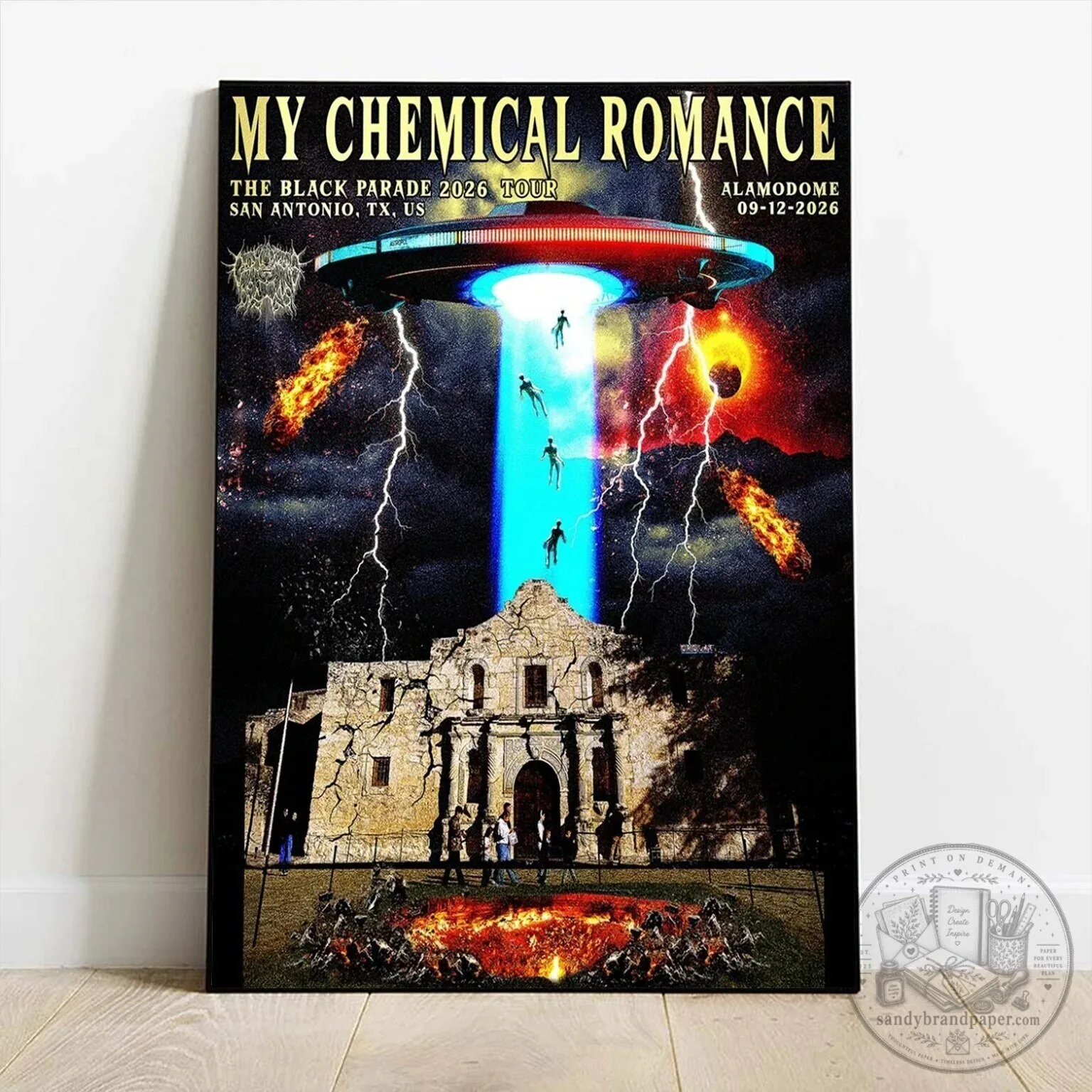 My Chemical Romance The Black Parade 2026 Tour San Antonio Alamodome Concert Poster