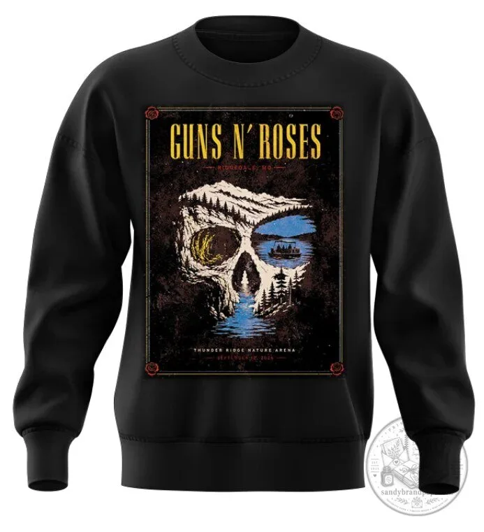 Guns N' Roses Ridgedale MO 2026 World Tour Skull Design Sweatshirt 4 Guns N