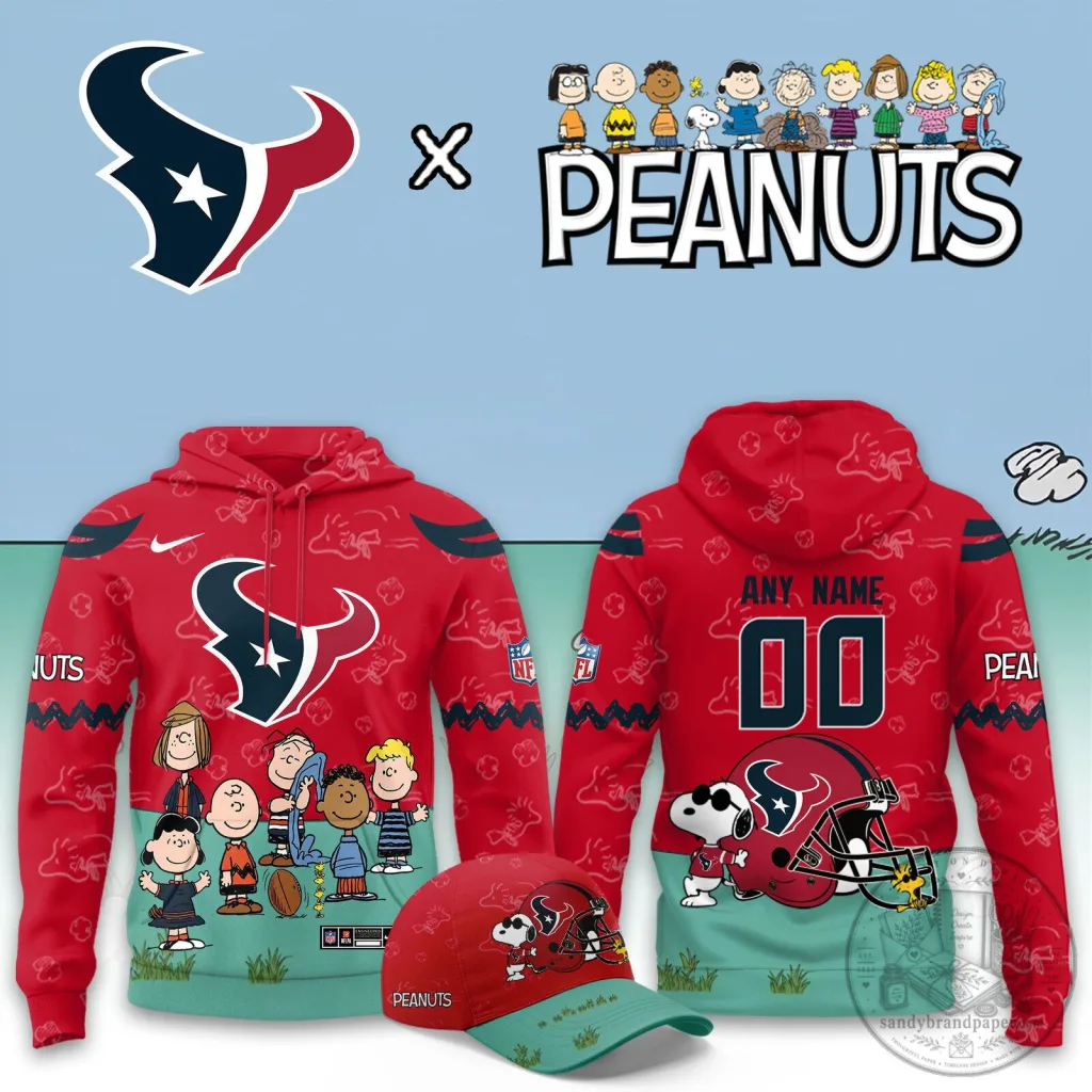 Houston Texans Peanuts Snoopy Football Team Custom Hoodie Houston Texans Peanuts Snoopy Football Team Custom Hoodie