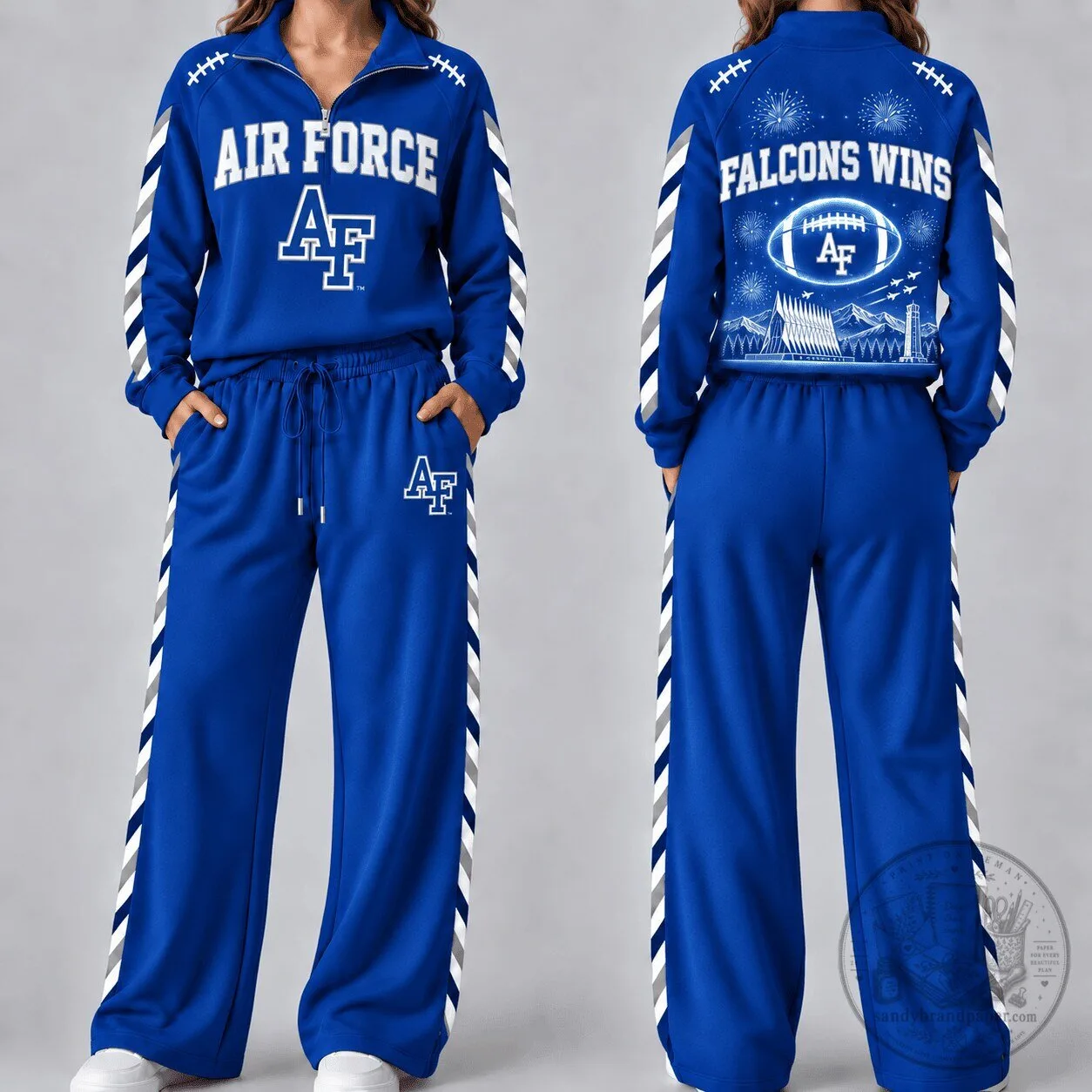 Air Force Falcons Football Quarter-Zip Pullover and Wide-Leg Pants Set
