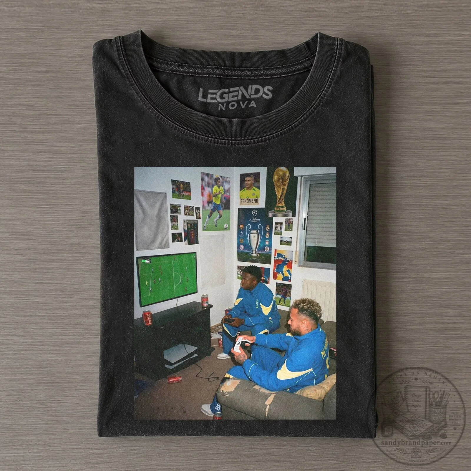 Vini Jr. and Neymar Brazil Soccer Players Gaming T-Shirt