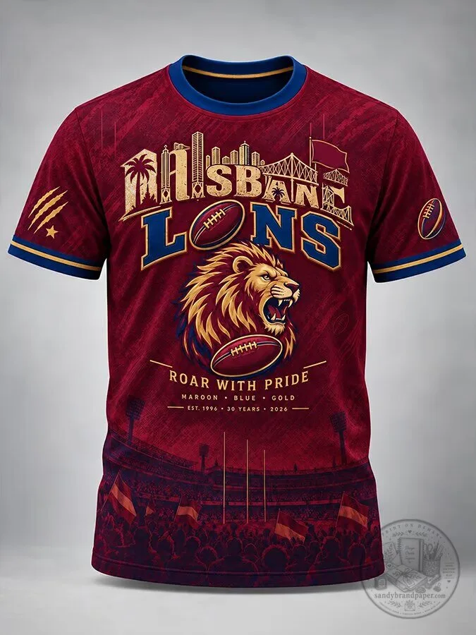 Brisbane Lions Roar With Pride Rugby Football Club Fan T-Shirt