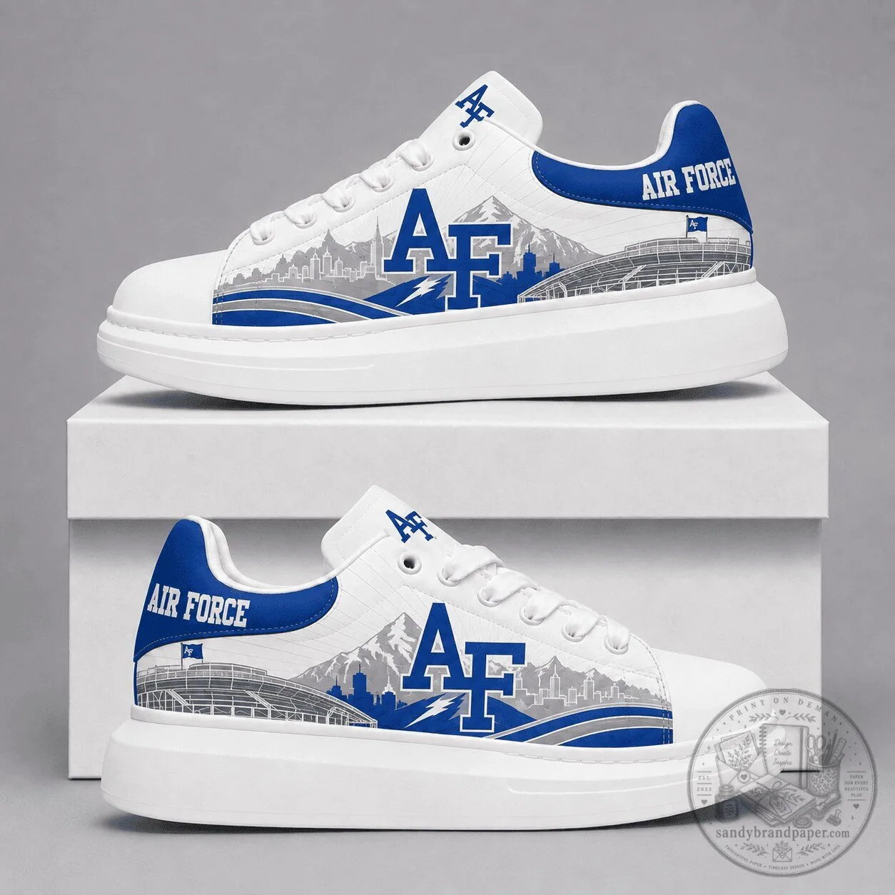 Air Force Falcons Team Logo Custom Printed Sneakers