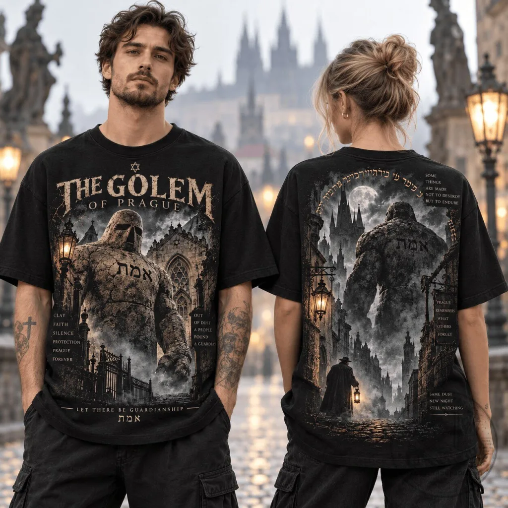 The Golem of Prague Eternal Guardian Gothic Horror Fantasy T-Shirt The Golem of Prague Eternal Guardian Gothic Horror Fantasy T-Shirt