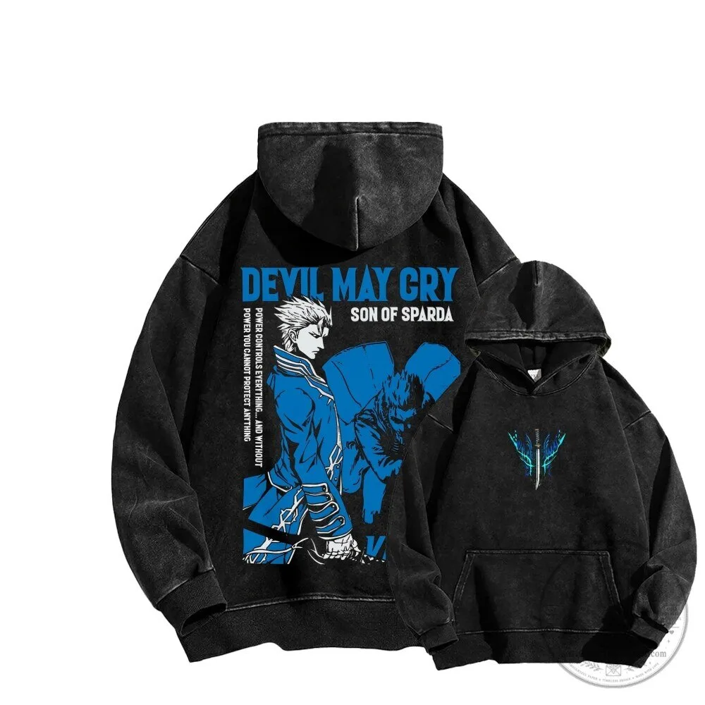 Devil May Cry Vergil Son of Sparda Washed Hoodie