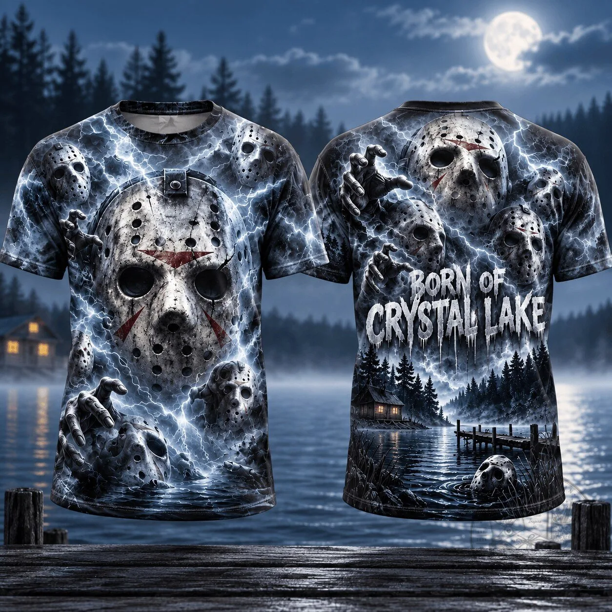 Jason Voorhees Born Of Crystal Lake Horror Movie Slasher T-Shirt