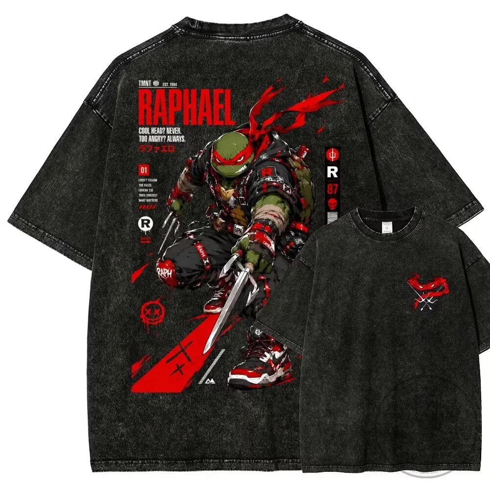 Teenage Mutant Ninja Turtles Raphael Washed Oversized Graphic T-Shirt