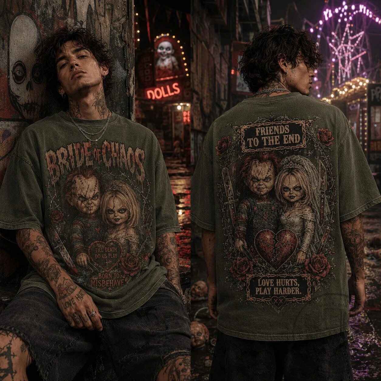 Chucky and Tiffany Valentine Best Friend T-Shirt, Bride of Chucky Horror Movie Tee