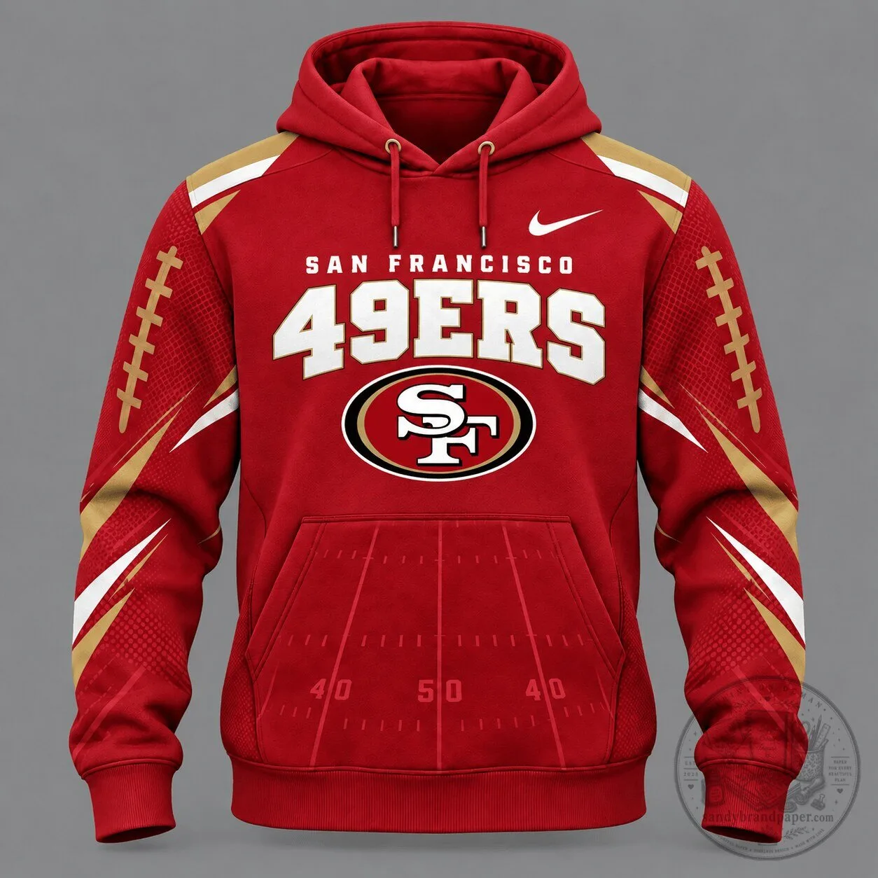 San Francisco 49ers Football Team Red Gold Game Day Hoodie