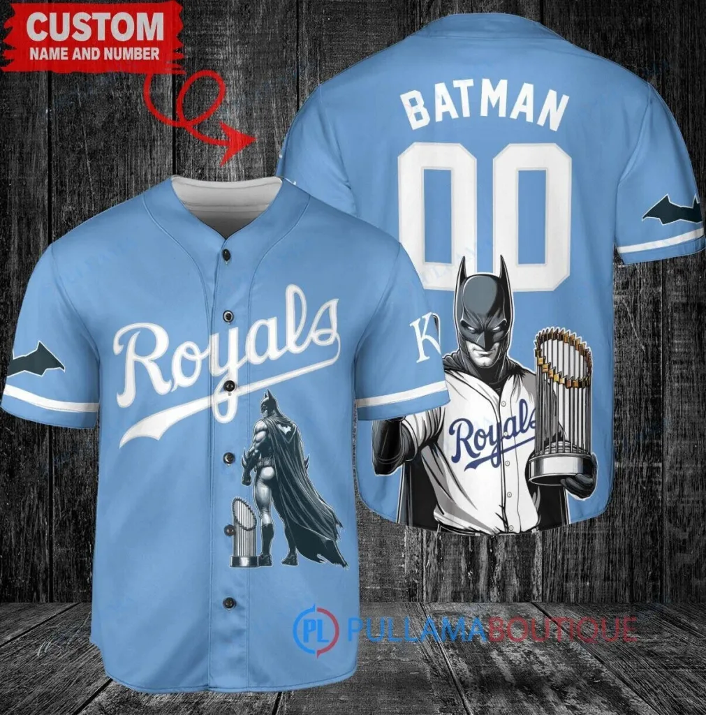 Batman Kansas City Royals World Series Champions Baseball Jersey