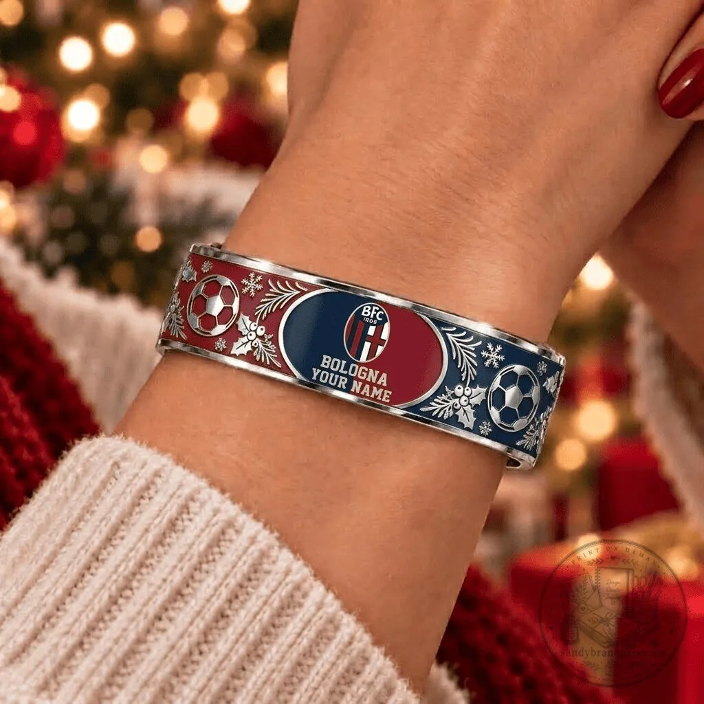Bologna Football Club Serie A Christmas Bracelet Personalized Custom Name Gift