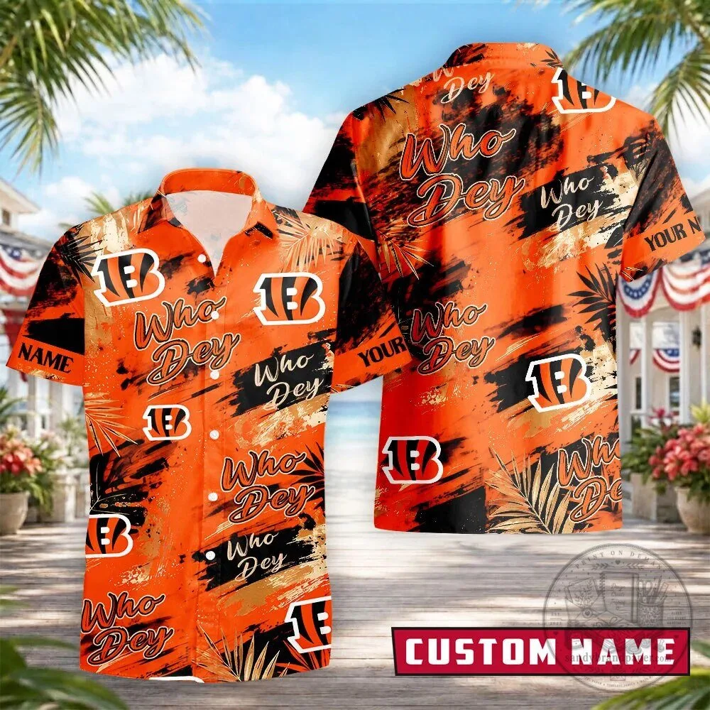 Cincinnati Football Bengals Who Dey Personalized Hawaiian Shirt