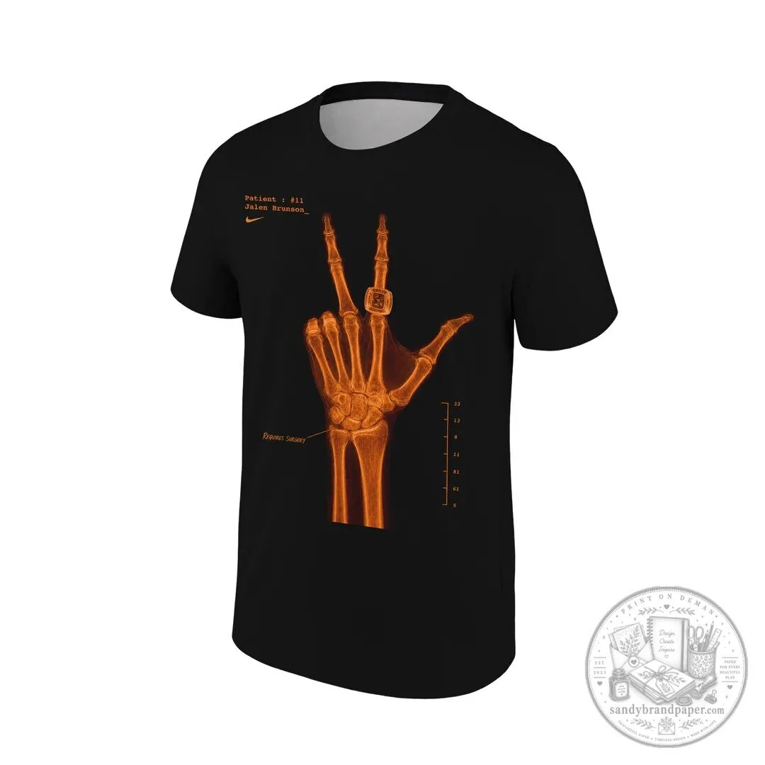 Jalen Brunson X-Ray Hand Signature Black T-Shirt 4 Jalen Brunson X-Ray Hand Signature Black T-Shirt