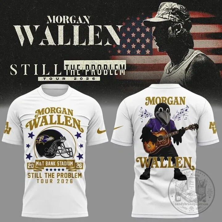 Baltimore Ravens T-Shirt for the 2026 Still The Problem Tour with Morgan Wallen