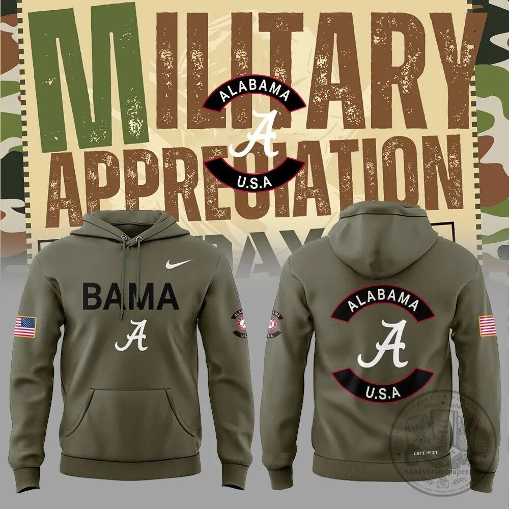 Alabama Military Appreciation Hoodie - Crimson Tide Football Fan Gear