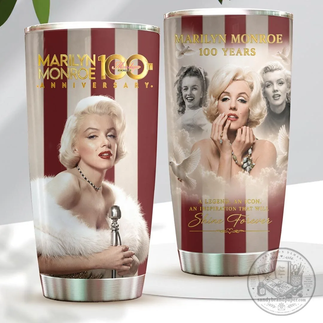Marilyn Monroe 100th Anniversary Commemorative Stainless Steel Tumbler