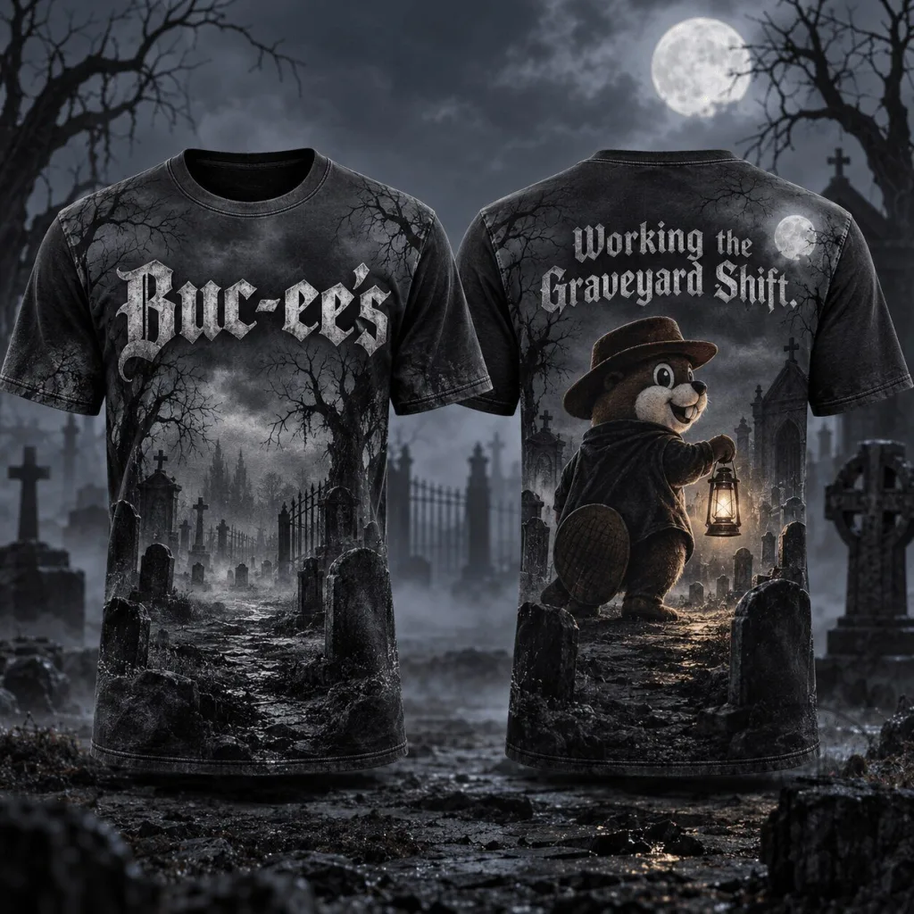 Buc-ee's Halloween Graveyard Shift Beaver T-Shirt Buc-ee's Halloween Graveyard Shift Beaver T-Shirt
