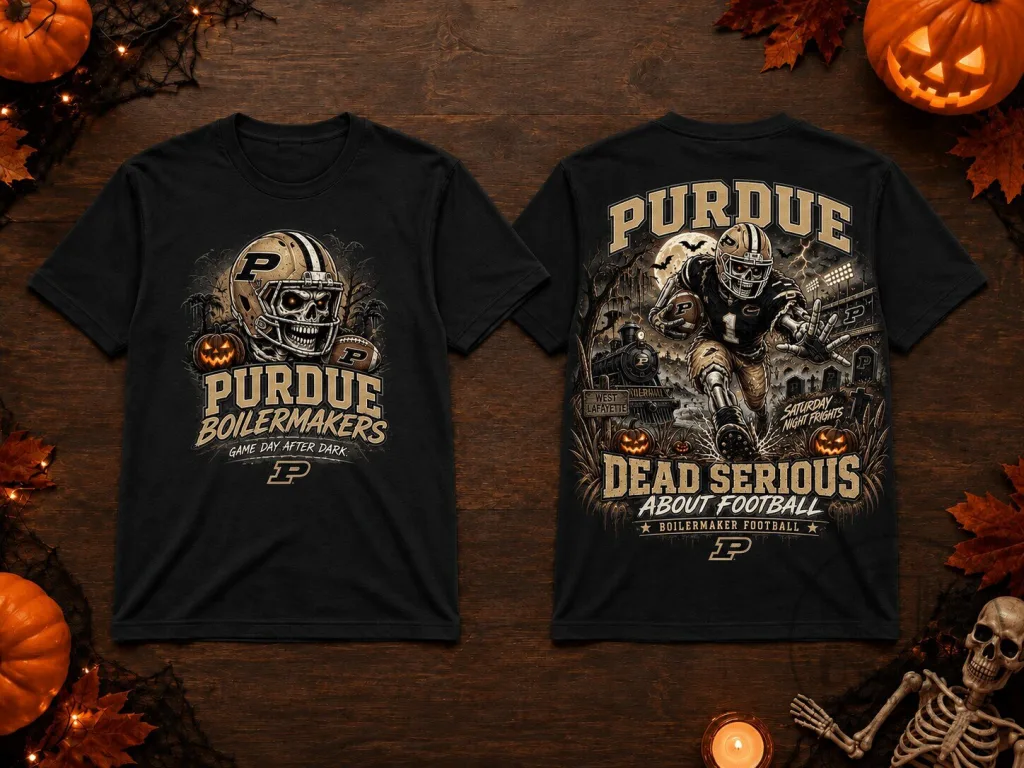 Purdue Boilermakers Halloween Football Game Day After Dark T-Shirt Purdue Boilermakers Halloween Football Game Day After Dark T-Shirt