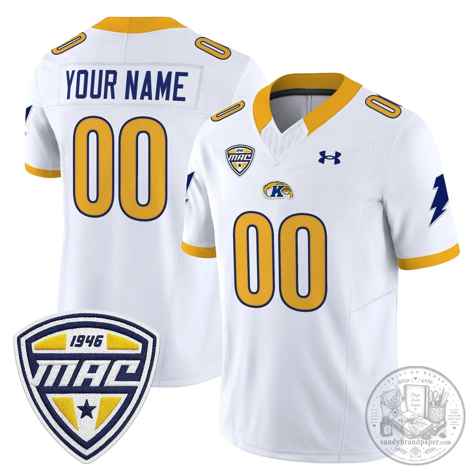Custom Stitched Football Jersey for Kent State Golden Flashes