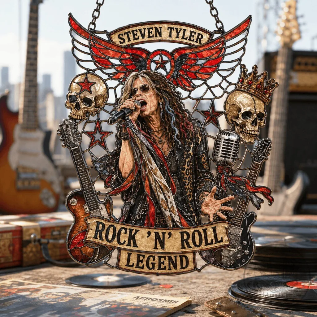 Steven Tyler Aerosmith Rock and Roll Legend Stained Glass Effect Suncatcher Steven Tyler Aerosmith Rock and Roll Legend Stained Glass Effect Suncatcher