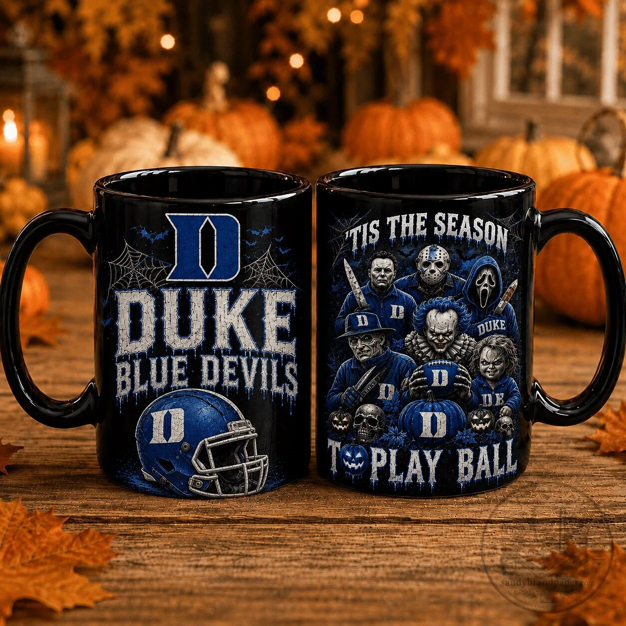 Duke Blue Devils Halloween Slasher Horror Movie Characters Black Mug