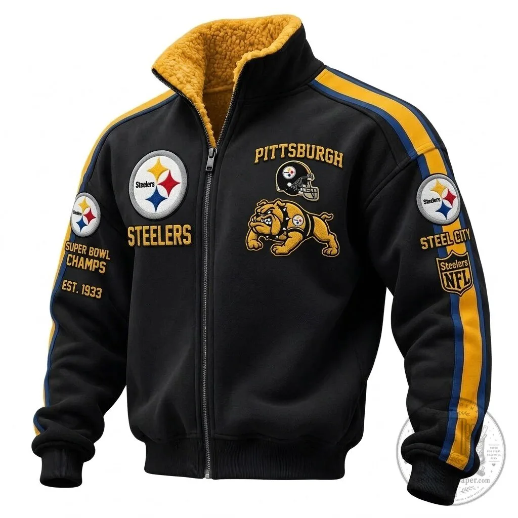 Pittsburgh Steelers Super Bowl Champions Embroidered Varsity Jacket