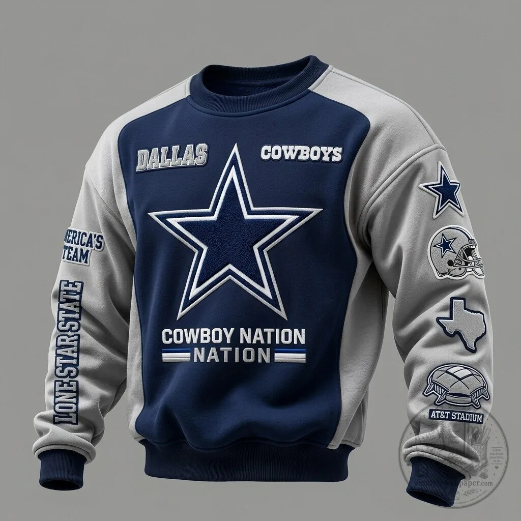 Dallas Cowboys Football Team Star Logo Crewneck Sweatshirt