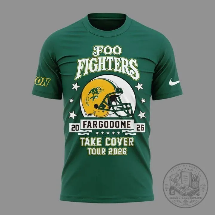 Foo Fighters NDSU Football Take Cover Tour 2026 Fargo T-Shirt 4 Foo Fighters NDSU Football Take Cover Tour 2026 Fargo T-Shirt