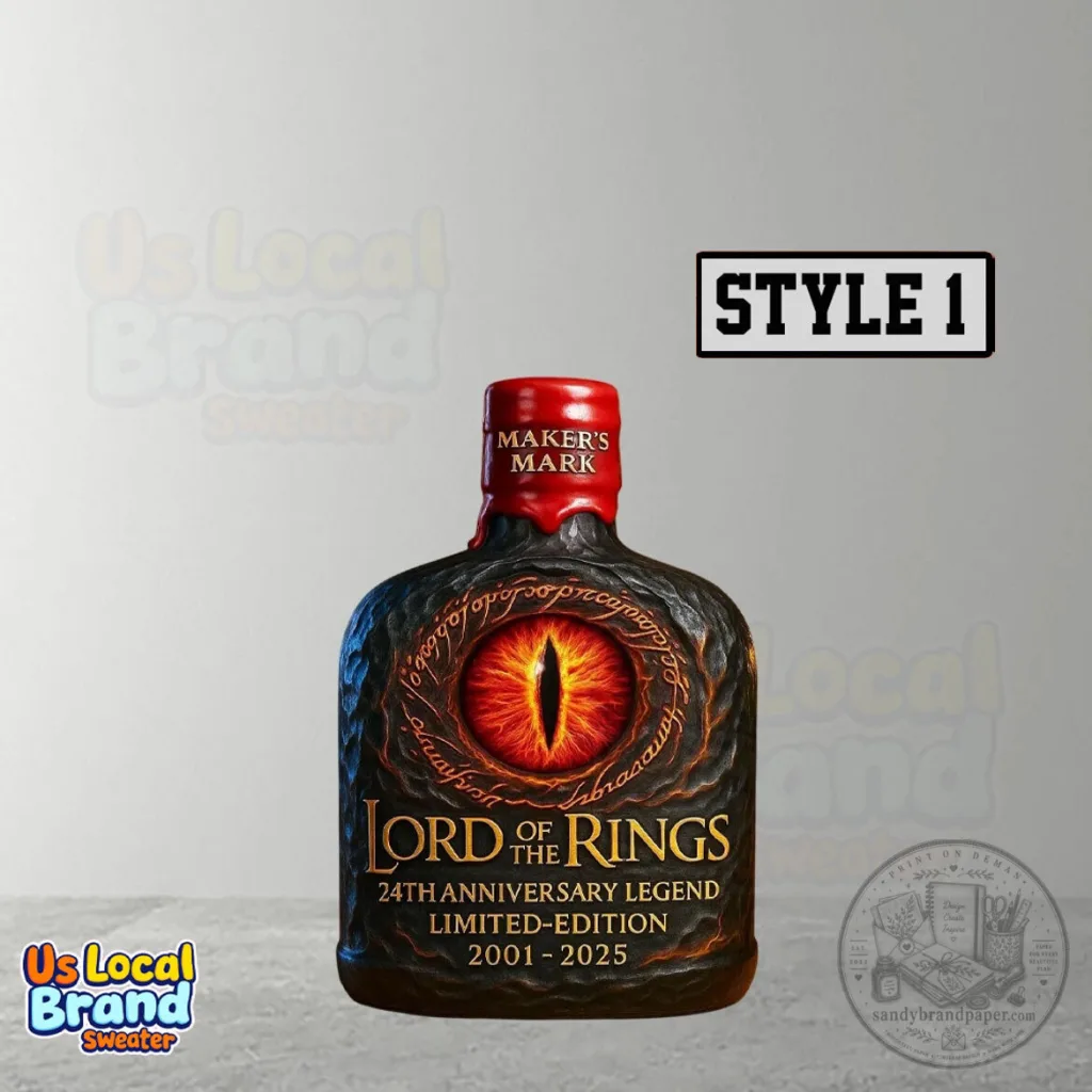 Lord Of The Rings Eye Of Sauron Maker's Mark Whiskey Bottle Replica 66 Lord Of The Rings Eye Of Sauron Maker's Mark Whiskey Bottle Replica