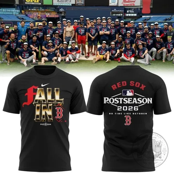Boston Red Sox 2026 Postseason All In Baseball Fan T-Shirt