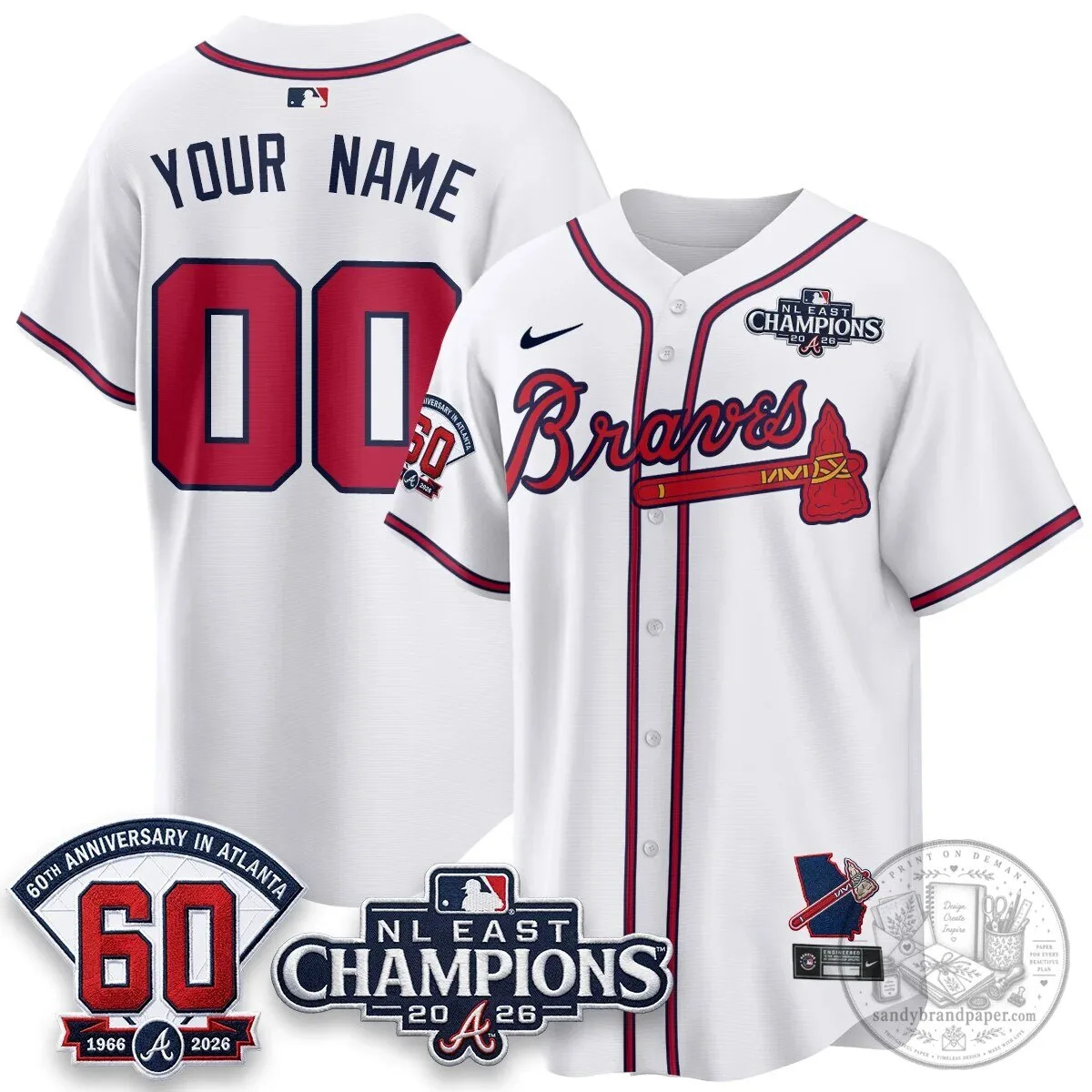 Atlanta Braves 2026 National League East Champions Baseball Jersey
