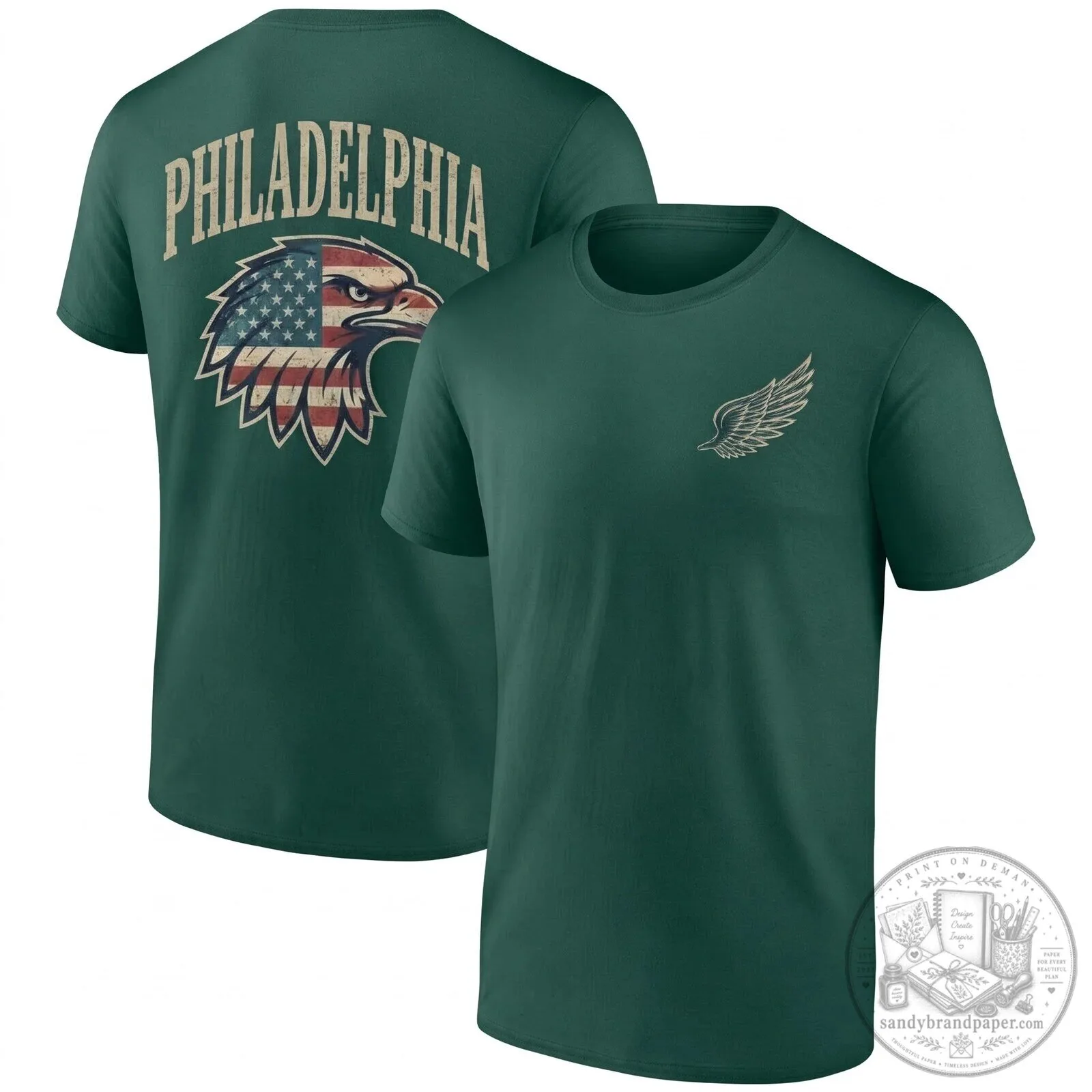 Philadelphia Eagles American Flag Salute To Service Black T-Shirt 8 Philadelphia Eagles American Flag Salute To Service Black T-Shirt