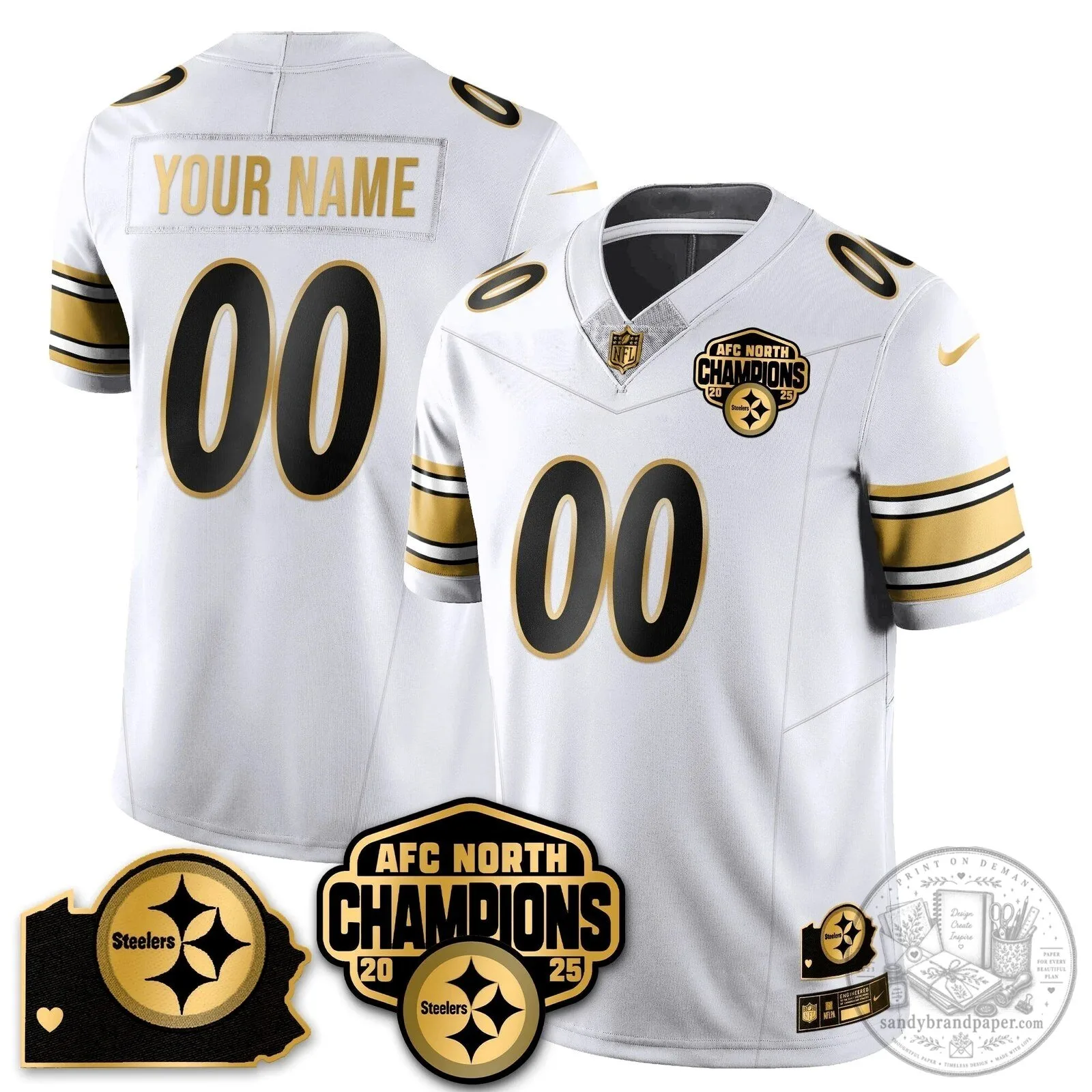 Custom Football Jersey for 2025 AFC North Champions - Pittsburgh Steelers 17 Custom Football Jersey for 2025 AFC North Champions - Pittsburgh Steelers